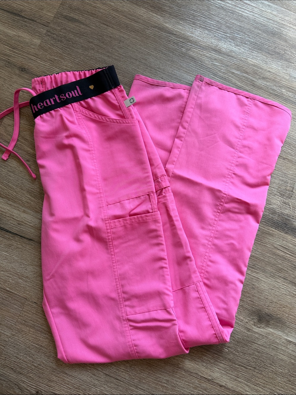 HeartSoul Bright Pink Cargo Scrub Pants